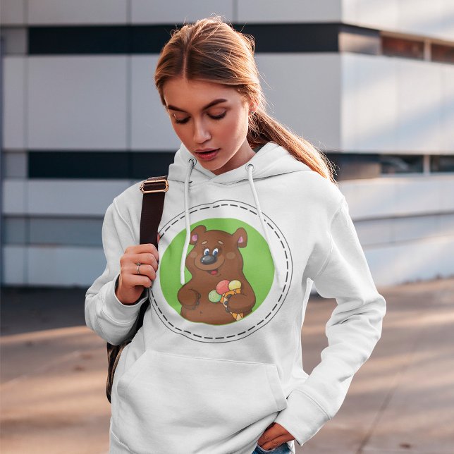 Brauner Bär mit Eiscreme Hoodie (Von Creator hochgeladen)