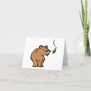 Brauner Bär mit fallendem Herbstleaf Niedliche Tie Dankeskarte