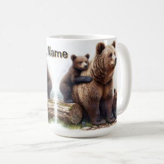 Brauner Bär mit zwei Kubs Kaffeetasse