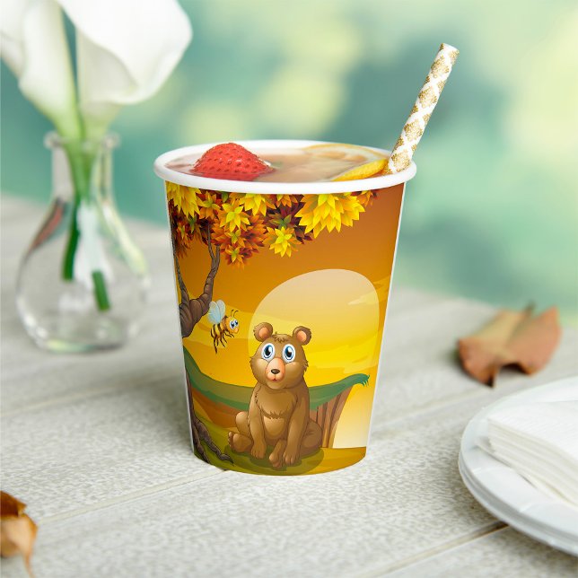 Brauner Bär Sunset Pappbecher (Von Creator hochgeladen)