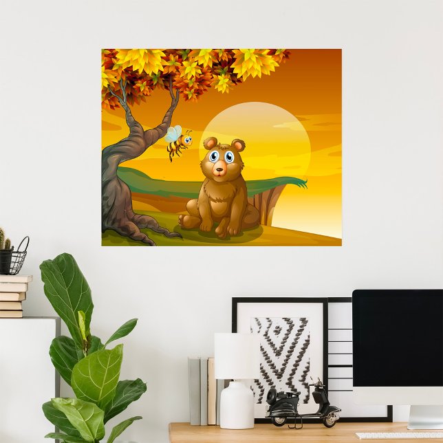 Brauner Bär Sunset Poster (Von Creator hochgeladen)