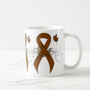 Brauner Bartonstreifen mit Schmetterling Kaffeetasse