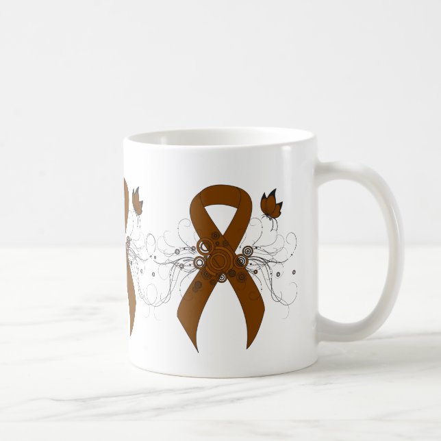 Brauner Bartonstreifen mit Schmetterlingscoffee-Ta Kaffeetasse (Rechts)