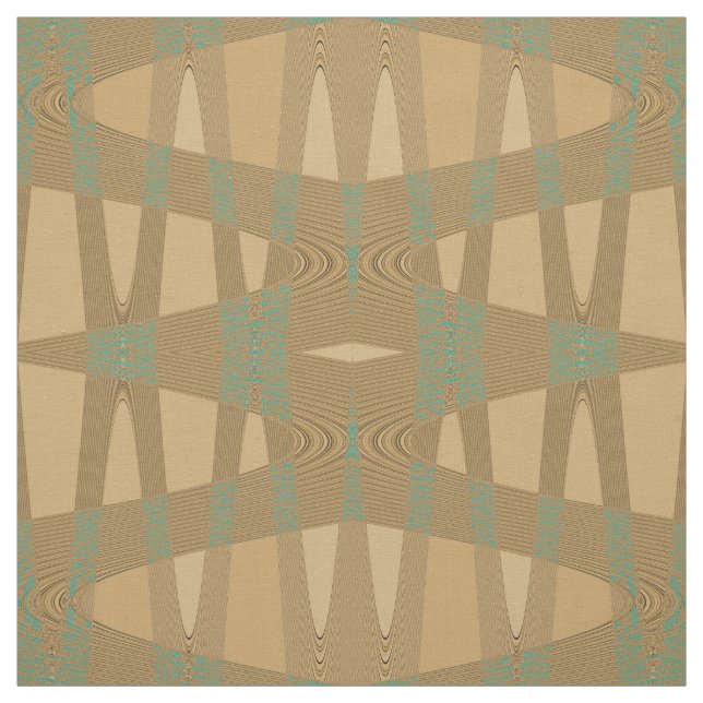 Brauner Blauer Wave Diamond Print Fabric Muster Stoff (Muster)