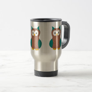 Brauner Blauschimmelauge Augen Cartoon Vögel Tier Reisebecher