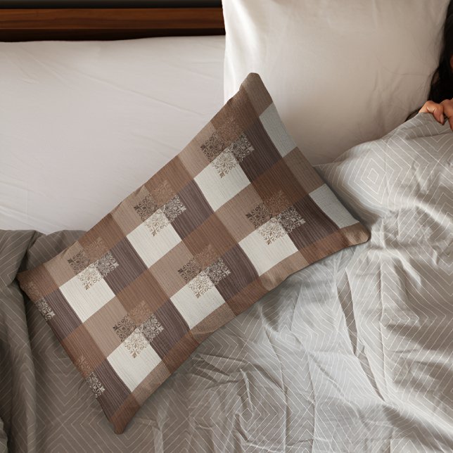 Brauner Block Druckkissenfall Kissenbezug (Von Creator hochgeladen)