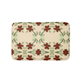 Brauner Blumenmatte mit roter Farbe Badematte