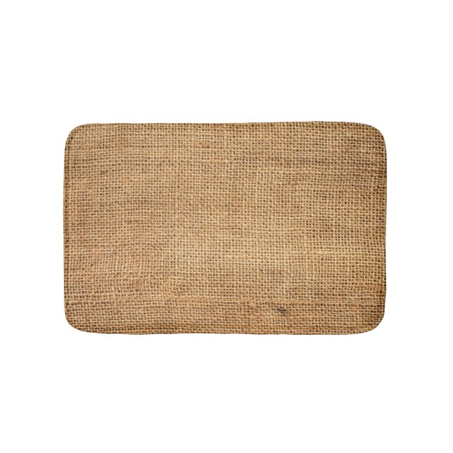 Brauner Burlap-Sack: Texturierter Stoff Hintergrun Badematte (Vorderseite)