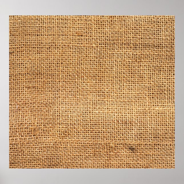 Brauner Burlap-Sack: Texturierter Stoff Hintergrun Poster (Vorne)
