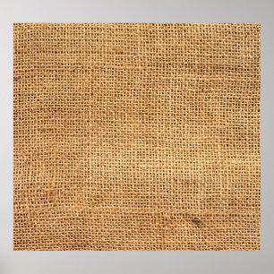Brauner Burlap-Sack: Texturierter Stoff Hintergrun Poster