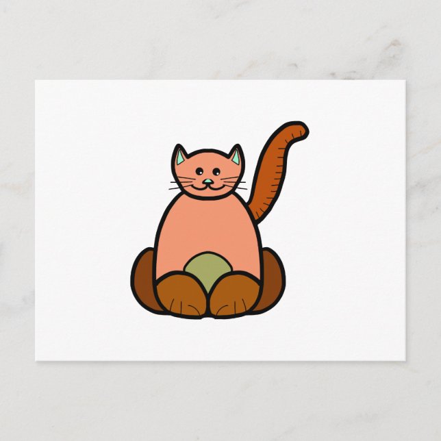 Brauner Cartoon Postkarte (Vorderseite)