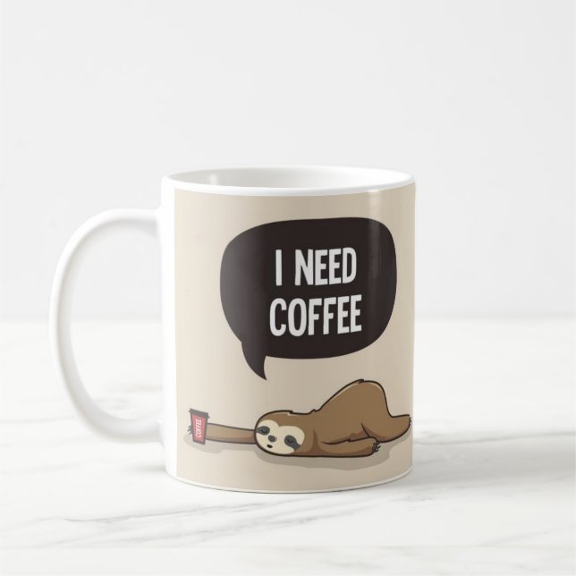 brauner Cartoon witzig Kaffeetasse (Links)