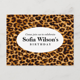 Brauner Cheetah Leopard Geburtstag Postkarte Einla