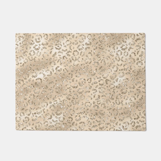 Brauner Cheetah Leopard Hautbild Tier Fußmatte (Vorderseite)