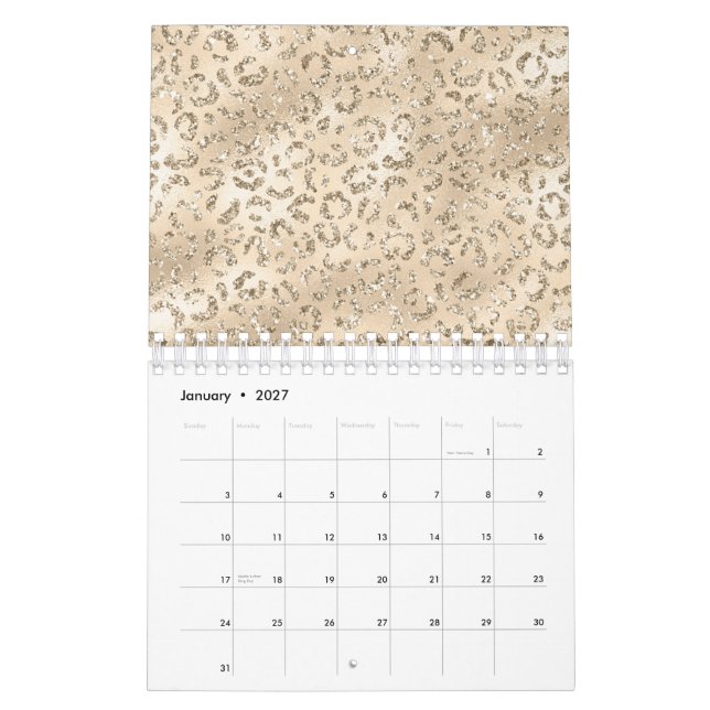 Brauner Cheetah Leopard Hautbild Tier Kalender (Jan 2027)