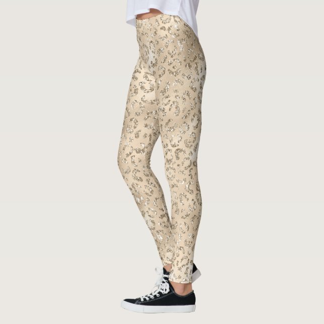 Brauner Cheetah Leopard Hautbild Tier Leggings (Links)