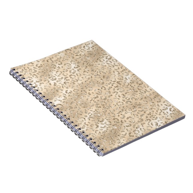 Brauner Cheetah Leopard Hautbild Tier Notizblock (Rechte Seite)