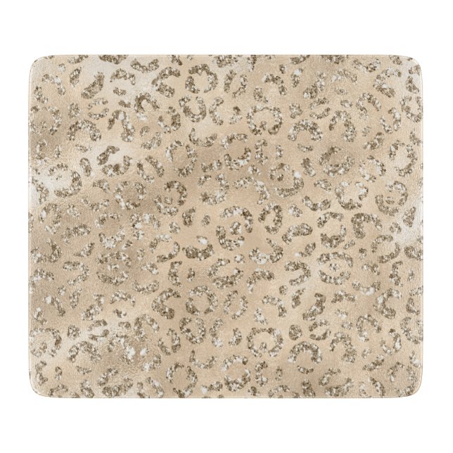 Brauner Cheetah Leopard Hautbild Tier Schneidebrett (Vorderseite)