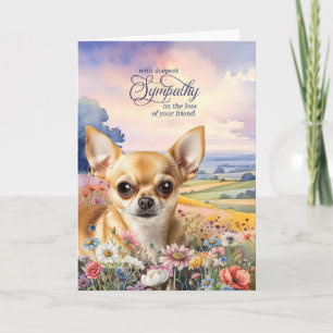 Brauner Chihuahua Feld mit Wildblumen Beileid für Karte