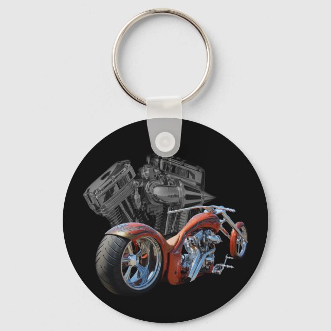 Brauner Chopper Schlüsselanhänger (Vorderseite)