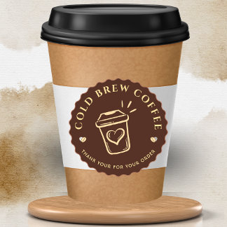 Brauner Cold Brew Kaffee personalisierte Branding Runder Aufkleber