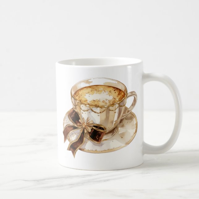 Brauner Coquette-Hot-Coffee-Illustration Kaffeetasse (Rechts)