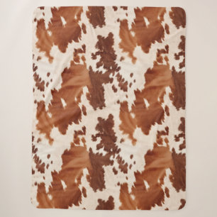 Brauner Creme Cowhide Western Sherpadecke