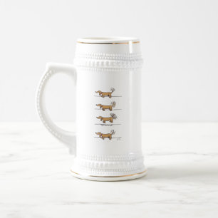 Brauner Dackel mit Goldschnitt Bierglas