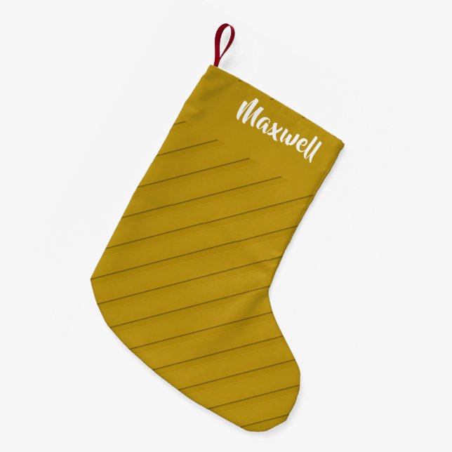 Brauner diagonaler Kunststoff-texturierter individ Kleiner Weihnachtsstrumpf (Vorderansicht (hängend))