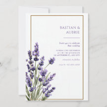 Brauner dünner Rahmen Lila Fliederzweig Hochzeit