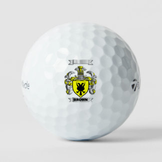 BRAUNER FAMILIENNAME SCHILD UND WAPPEN GOLFBALL