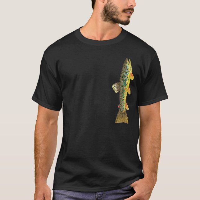 Brauner Forellenfischer T-Shirt (Vorderseite)