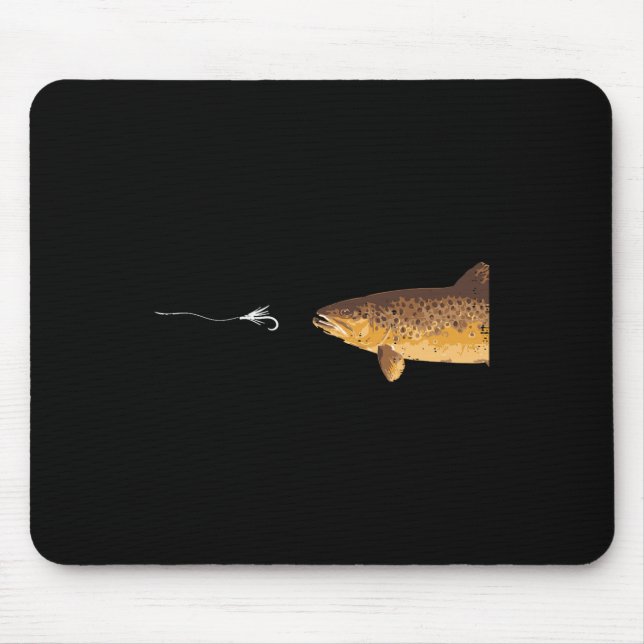 Brauner Forellenhahn Fischer Angler Men Wome Mousepad (Vorne)