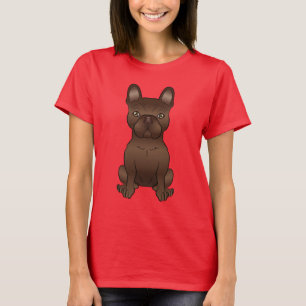 Brauner Französische Bulldogge / süße Zeichentrick T-Shirt