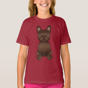 Brauner Französische Bulldogge / süße Zeichentrick T-Shirt