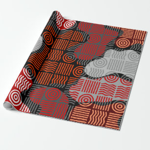 Brauner geometrischer Hintergrund des Stammes in B Geschenkpapier