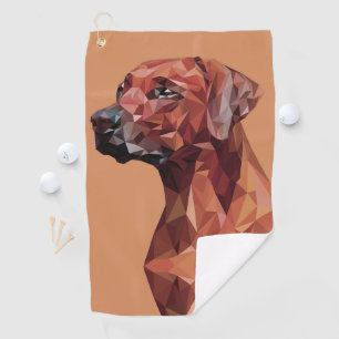 Brauner geometrischer Hund auf Braun Golfhandtuch
