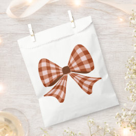 Brauner Gingham-Bogen Geschenktütchen