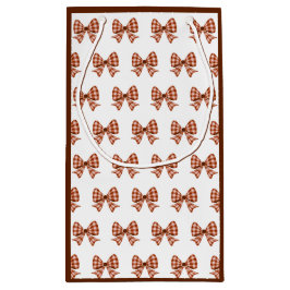 Brauner Gingham-Bogen Kleine Geschenktüte