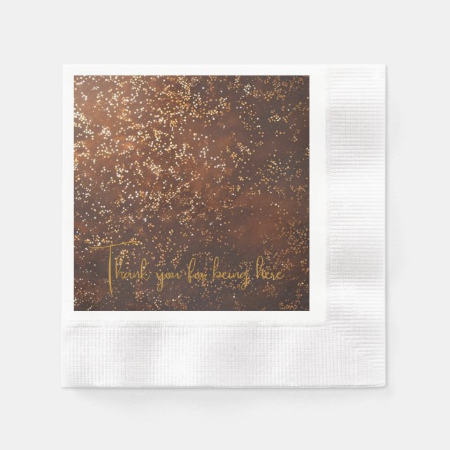 Brauner Glitter Serviette (Vorderseite)