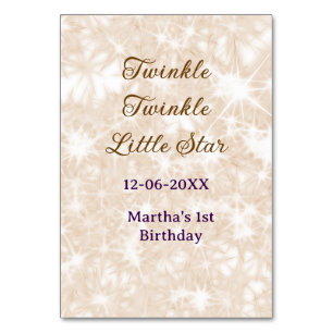 Brauner Glitter-Sternchen-Geburtstag Tischnummer