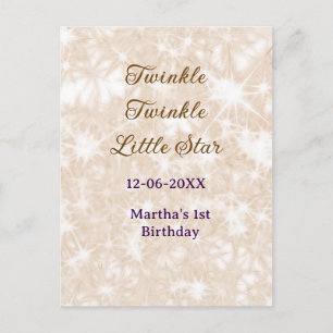 Brauner Glitter Twinkle Twinkle Kleiner Stern Gebu Postkarte