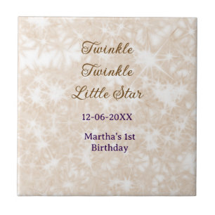 Brauner Glitter Twinkle Twinkle Little Star Geburt Fliese