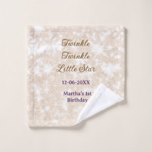 Brauner Glitter Zwinkern Zwinkern kleiner Stern Ge Waschlappen