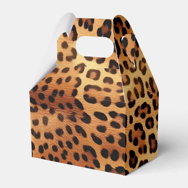 Brauner Goldener Leopard Geschenkschachtel (Vorderseite)