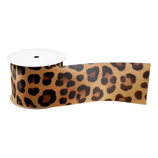 Brauner Goldener Leopard Satinband (Spule)