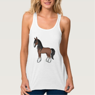 Brauner Gypsy Vanner Clydesdale Shire Cartoon Pfer Tank Top