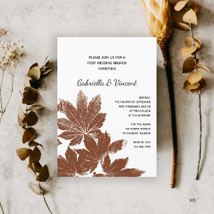 Brauner Herbstblatt-Stempel Post-Hochzeitsbrunch Einladung