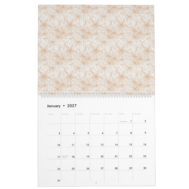 brauner Hintergrund mit Kreismuster Kalender (Jan 2027)