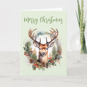 Brauner Hirsch mit Geweih Rustikales Weihnachten